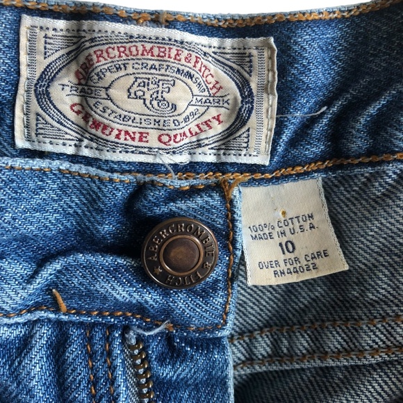 Vintage Abercrombie & Fitch Blue Straight Jeans High-Rise Size 10 Taper Mom - Picture 14 of 16